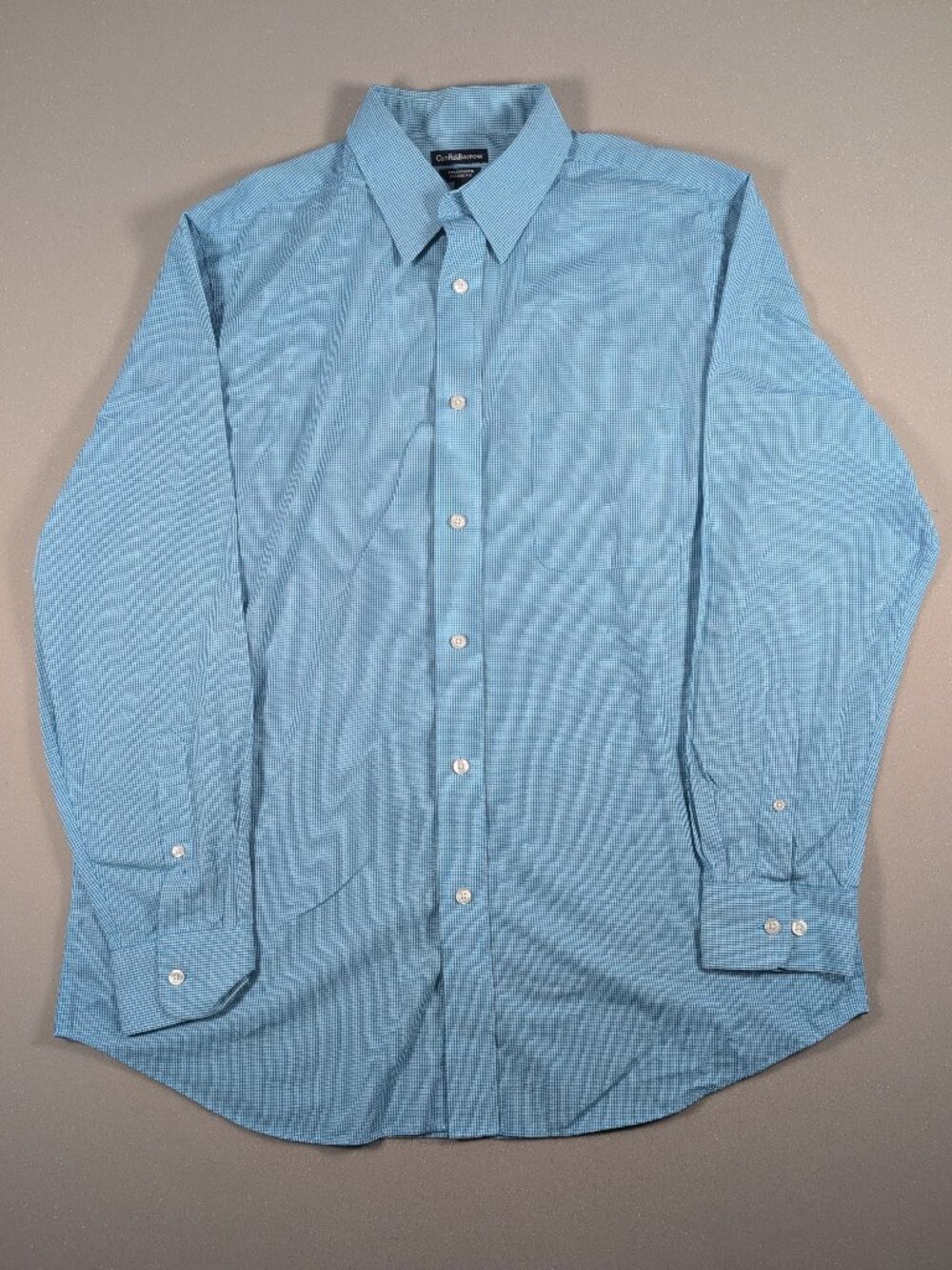 Men's Croft&Barrow LS Blue Button Down Dress Shirt